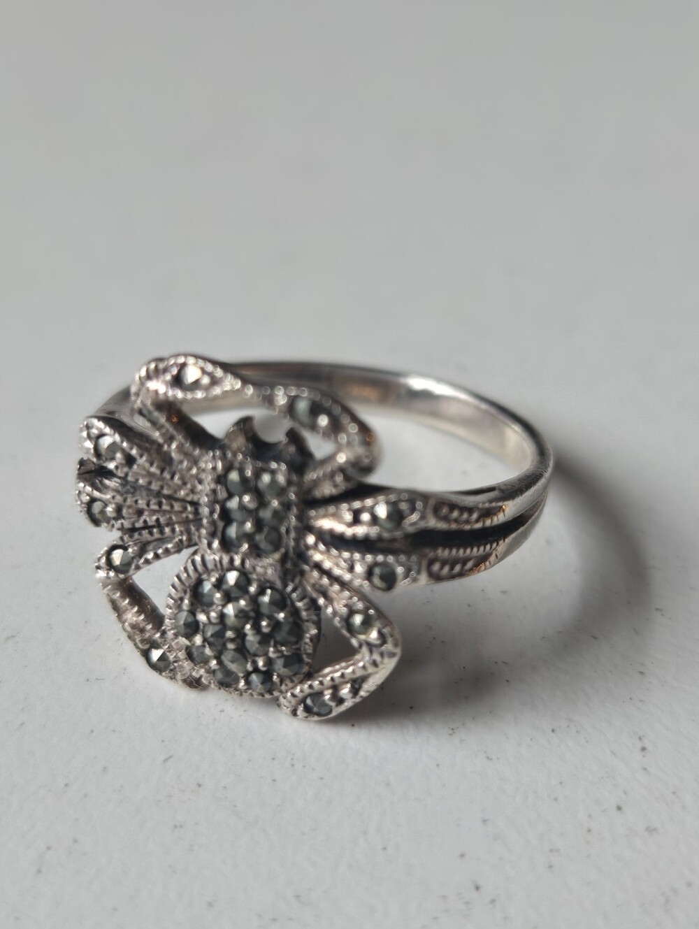 Sterling & Marcasite Spider Ring